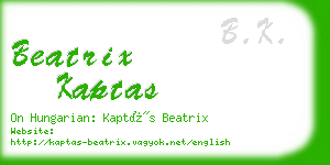 beatrix kaptas business card